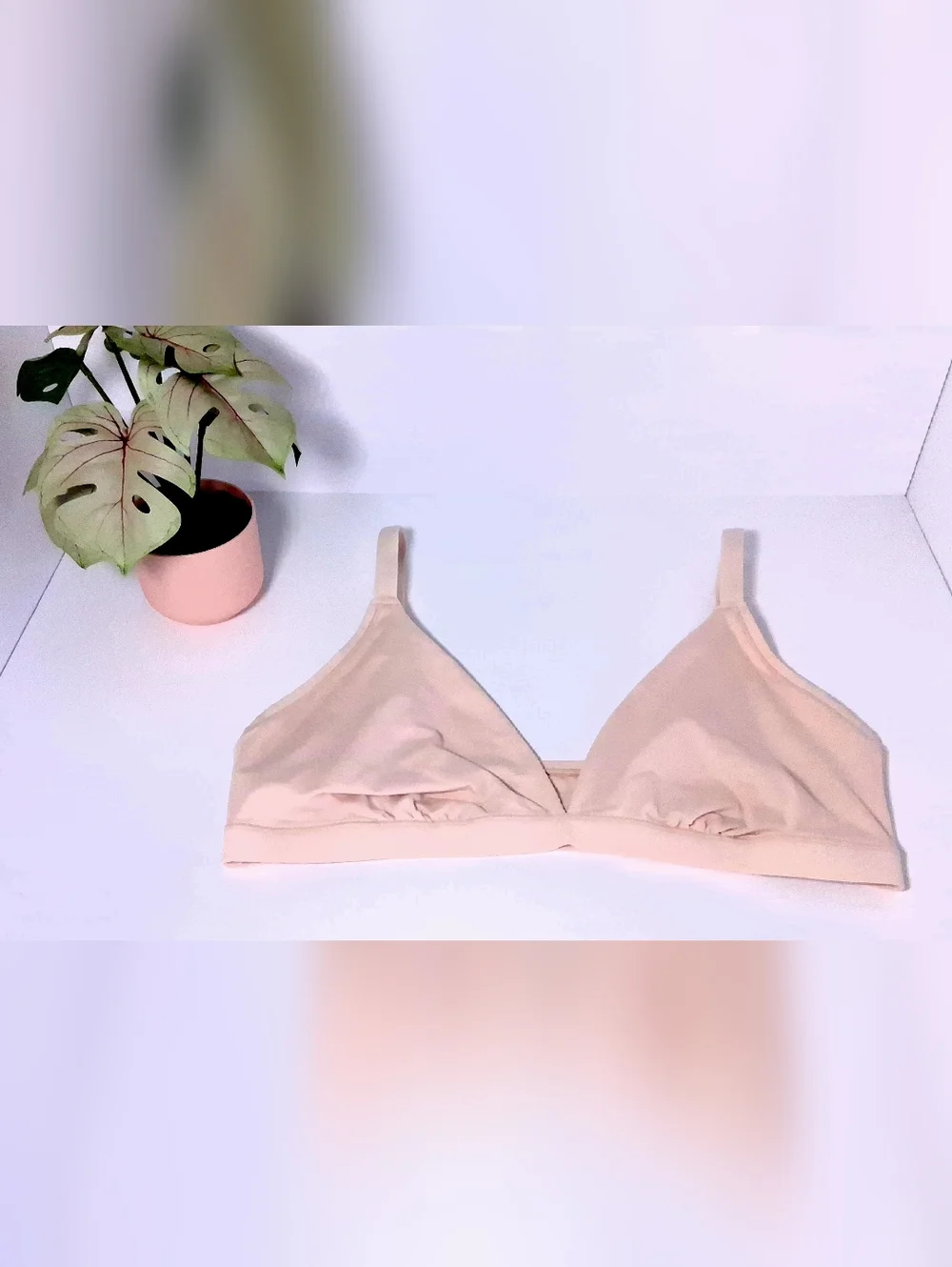 PINK Victoria's Secret Soft Nude Triangle Bralette Size XL - Picture 6 of 16